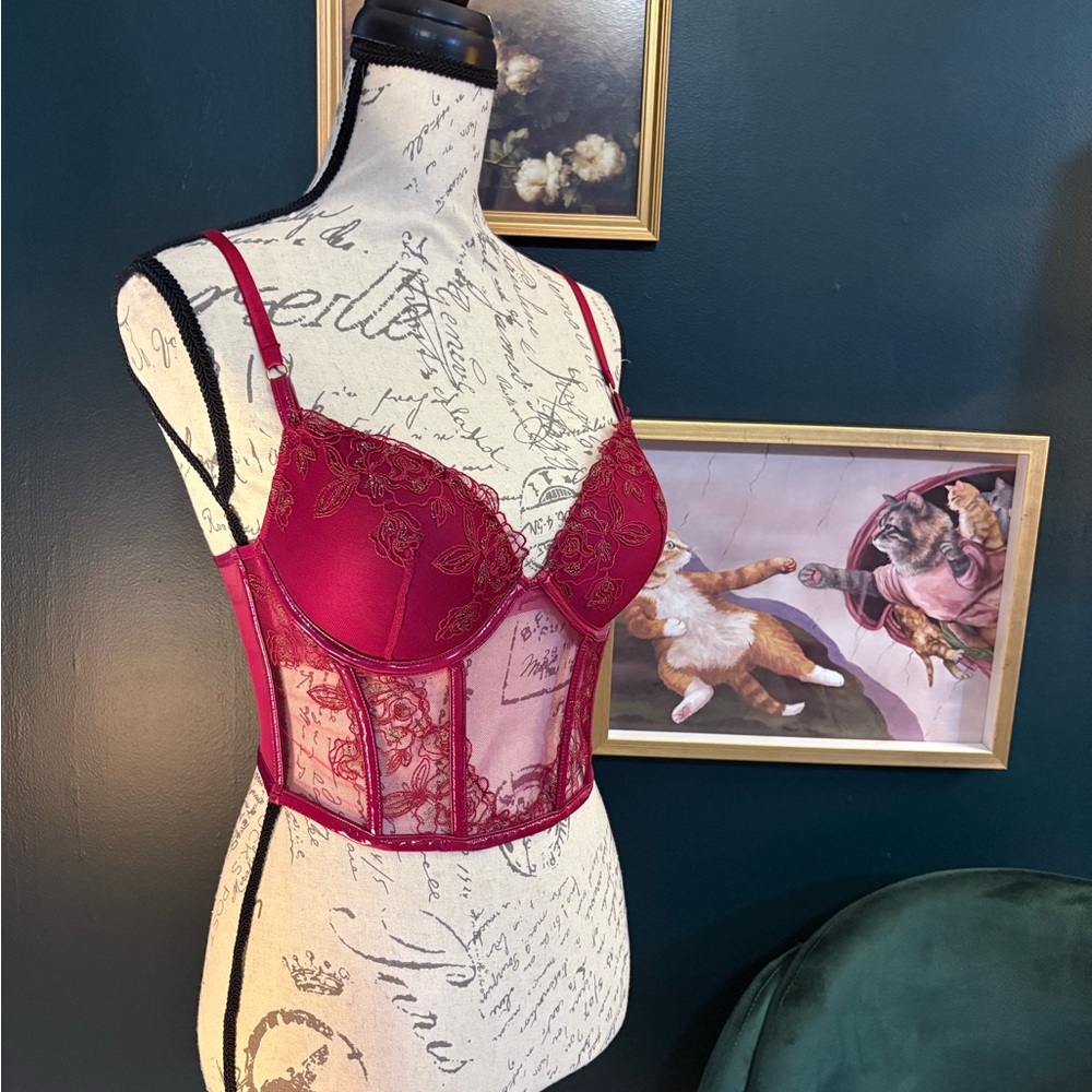 Victoria's Secret Red Lace Bustier